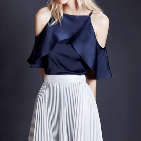 Tops - Cold Shoulder Chiffon Ruffle Blouse | Coming Soon